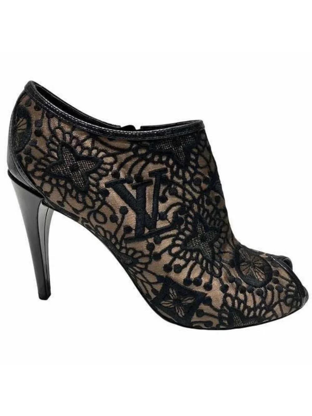 Louis Vuitton Satin Studded Booties High Heels Branded Accessories Pumps - Picture 3 of 9